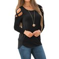 thumbnail image 3 of Blusa con hombros descubiertos y tiras para mujer, blusa de manga larga, túnica holgada Sunnimix blusa tops hombro frío, 3 of 8