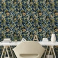thumbnail image 2 of Ambesonne Leafy Design Peel & Stick Wallpaper for Home, Wild Dreamy Leaves, 13"x36", Salmon Pale Teal Fawn, 2 of 5