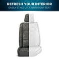 thumbnail image 6 of MotorBox Car Seat Covers – DiamondLux Edition Premium Faux Leather White Seat Protectors – Double Cross Stitched Cushioned Automotive Accessories for Trucks, SUVs, Cars – Front Seat Set, 6 of 6