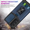 thumbnail image 4 of Design for Galaxy S24 FE Phone Case with Camera Lens Card Holder Stand Kickstand Heavy Duty Slim Shockproof Hybrid Rugged Drop Protective Cover for Samsung S24FE Women Men Blue, 4 of 14