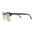 thumbnail image 4 of Mens Hipster Classic Half Horn Rim Iconic Sunglasses Black Gold Orange Mirror, 4 of 4