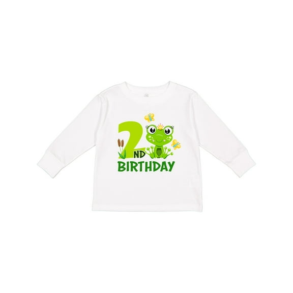 Inktastic 2nd Birthday Princess Frog Girls Long Sleeve Toddler T-Shirt