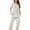 White, variant on Xunlbb Womens Plus Size Pajamas Women Casual Round Neck Short Sleeve Blouse Fashion Pants Pajamas Suit Gift for Women S-3XL