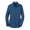 thumbnail image 5 of Port Authority L646 Ladies Stretch Poplin Shirt, Moonlight Blue, XXL, 5 of 6