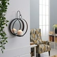thumbnail image 5 of Danya B Round Wrought Iron Rustic Wall Sconce with Mirror Glass, 5 of 6