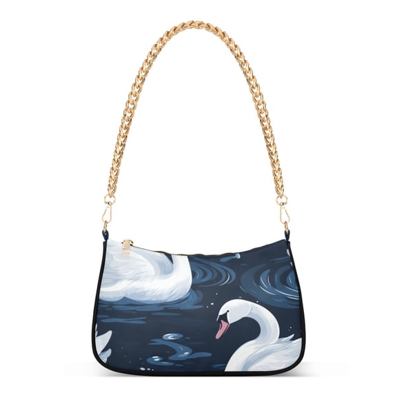 Swans LakeWomen Small Shoulder Bag Crossbody Tote Hobo Bags Purse Clutch Handbags with Chain Strap for Women