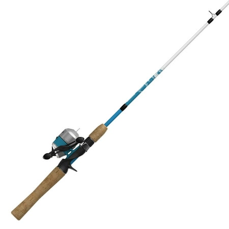 Zebco Fin Commander Spincast Reel and Fiberglass Fishing Rod Combo 5-Foot 2-Piece Blue