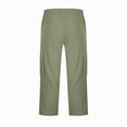 thumbnail image 5 of Resicozy Cargo Capri Pants for Men Below Knee with Pockets Lightweight Summer Baggy Drawstring Classic Capris Green 2XL, 5 of 5