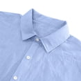 thumbnail image 5 of Men's Cotton Linen Sets 2 Piece Outfits Beach Wedding Clothes Loose Fit Casual Short Sleeve Button Down Shirts Yoga Pants Summer Matching Suit Sky Blue, 5 of 5