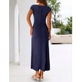 thumbnail image 4 of Merokeety Womens Summer Dresses Elegant Cowl Neck Bodycon Dress Navy m, 4 of 5