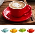 thumbnail image 2 of Colorful Ceramic Espresso Cup Set - 75ml Coffee Mugs Tea Cup Suacer Set Ideal for Home and Cafe Use, 2 of 5