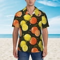 thumbnail image 4 of Haiem Orange Lemon Printed Hawaiian Shirt for Men - Men’s Casual Beach Summer Shirts - Stretch Fabric with Modern Fit-Small, 4 of 9