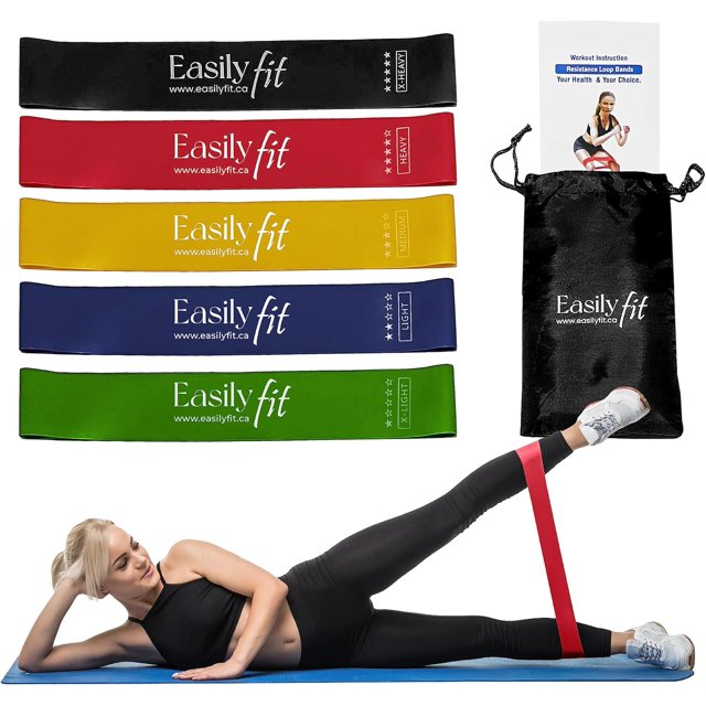 YWC-Resistance Bands – 5-Pcs Resistance Bands for Working Out with Carry Bag – Elastic Bands for Exercise – Natural Rubber Workout Bands with Exercise Guide – Fitness Bands for Pilates, Gym