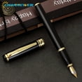 thumbnail image 2 of STONEGO High-Quality Business Fountain Pen - Black Lacquer Finish with Silver/Gold-Finished Clip and Trim, Medium 0.5mm Nib, Perfect for Office Use and Professional Writing, 2 of 6