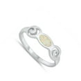thumbnail image 4 of CHOOSE YOUR COLOR White Simulated Opal Filigree Wave Cutout Ring .925 Sterling Silver Band CZ Female Size 7, 4 of 4