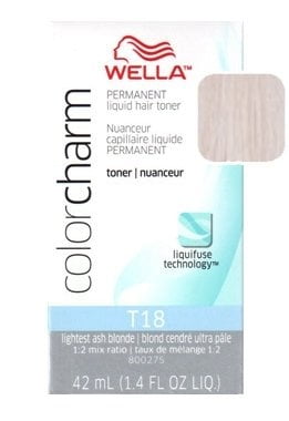 Wella Color Charm Toner - #T18 - Lightest Ash Blonde 1.4 oz. (Pack of 6)