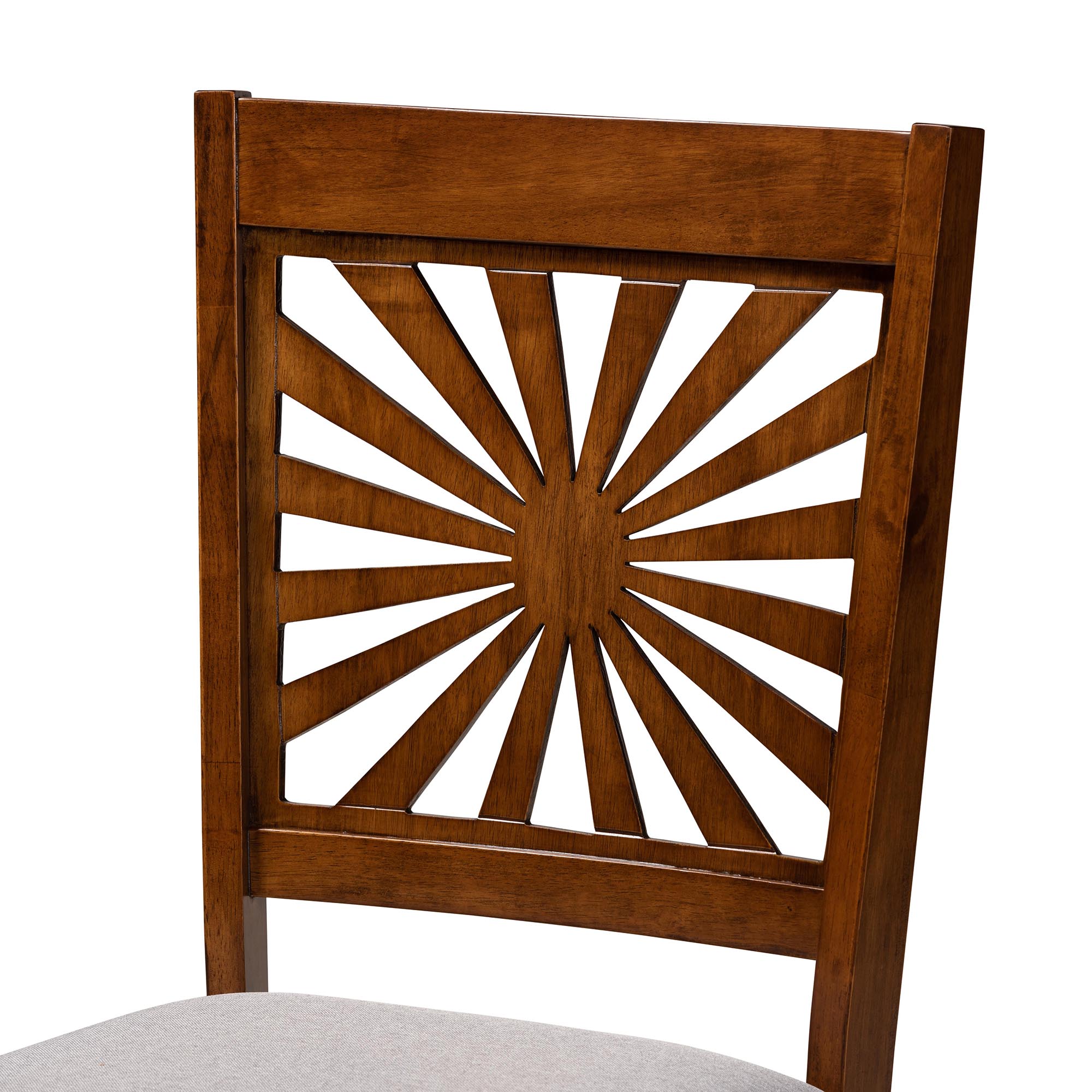 Baxton Studio Olympia Modern Grey Fabric and Walnut Brown Finished Wood 2-Piece Dining Chair Set