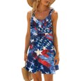 thumbnail image 1 of SMihono Robe Maxi Bohème d'Été pour Femmes Grande Taille Robes de Plage Femmes Aguichant Hawaïenne Tropicale Imprimée Sans Manches à Bretelles Robe Mini d'Été Ample Confortable Robe Bohème de Plage Robe Évasée de Plage, 1 of 5