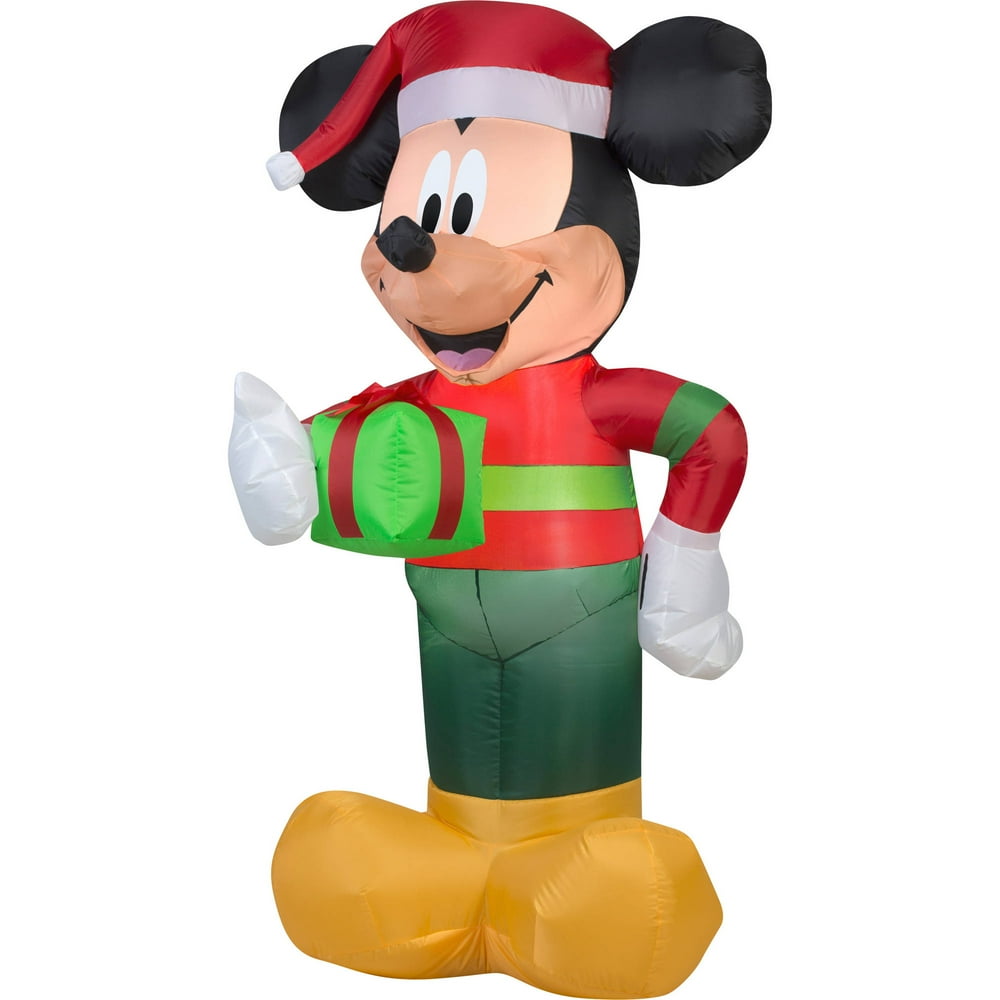 Gemmy Airblown Christmas Inflatables Disney Mickey with Present, 5