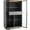 thumbnail image 4 of 15.60 in Wide, Grey - Adjustable Tempered Glass Shelves - Study Space / Customize Storage for Collections, 4 of 6