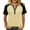 #061-Khaki, variant on Xuyuer Women's Buttoned V-neck Short-sleeve Raglan Loose T-shirt