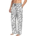 thumbnail image 2 of Uemuo Hand Drawn Snake Pattern Men's Wide Leg Palazzo Lounge Pants with Pockets Light Weight Loose Comfy Casual Pajama Pants-Medium, 2 of 9