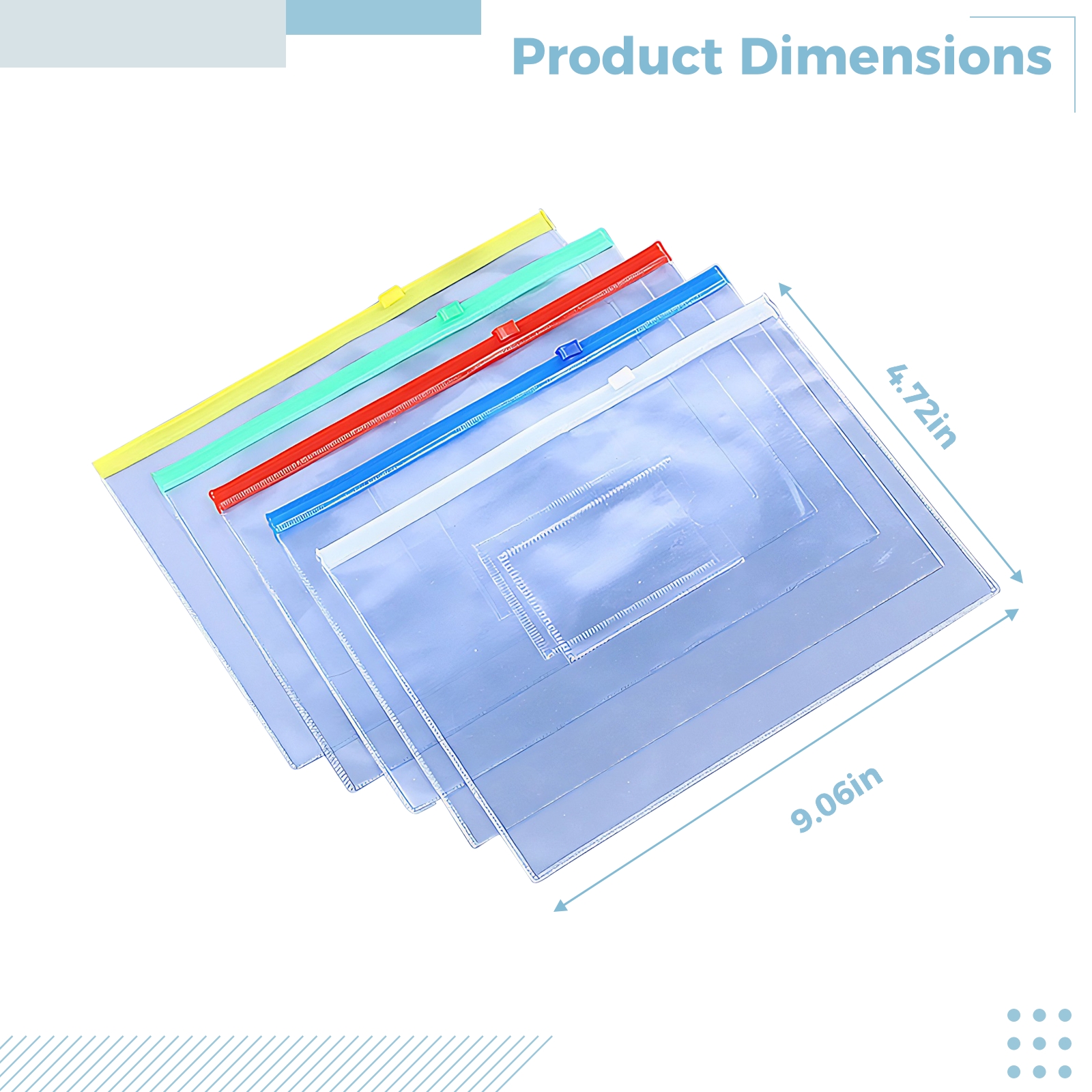 100 Pack A4 Waterproof Zipper File Bags - Thickened Transparent Document Bags | Multi-Color Heavy-Duty Office Organizer, PVC Pouches for Student Exams, School & Storage