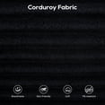 thumbnail image 6 of HK DONEXT Loveseat Sofa Bed with Memory Foam & Steel Frame - Convertible 2-in-1 Design, Black Corduroy, No Assembly, 6 of 8
