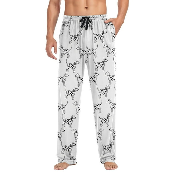 joogoo Men's Pajama Pants Dalmatian Dogs Soft Long Sleep Lounge Pjs Bottoms L