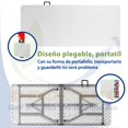 thumbnail image 4 of Set de mesa plegable y bancas plegables 180 x 76 cm color blanco diseño portátil ideal para exteriores e interiores comedor para jardín hogar oficina, 4 of 8