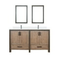 thumbnail image 4 of Ziva 60 in W Rustic Barnwood Double Vanity, Cultured Marble Top, Faucet Set & 22" Mirrors, 4 of 8