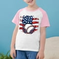 thumbnail image 2 of CFLVAEK Kids 4th of July Shirts Girls Boys Raglan Short Sleeve Tshirt American Flag Baseball Graphic Tees Casual Crewneck Tshirts 4 Years, 2 of 8
