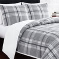 thumbnail image 3 of Cannon Cozy Teddy Grey Polyester 2-Piece Twin XL Comforter Set, plaid themed, for Men and Women, OEKO-TEX Certified Confidence, 3 of 6