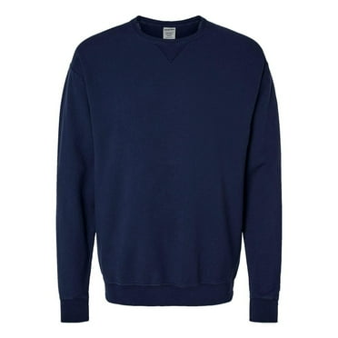 Hanes Mens Big ComfortWash Garment Dyed Fleece Sweatshirt, 2XL, Navy
