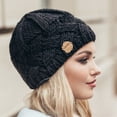 thumbnail image 4 of Gorro de lana de punto con aguja gruesa y cuadros de diamantes de estilo retro europeo y americano, gorro de lana de moda para otoño e invierno para hombres y mujeres, 4 of 5
