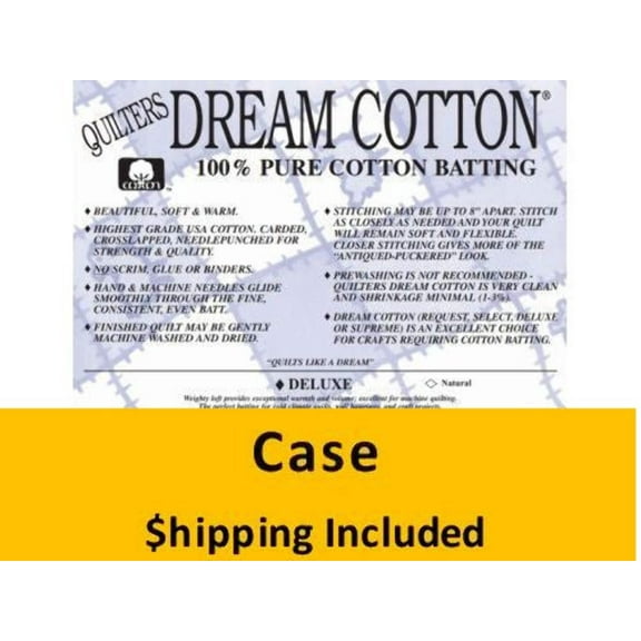 N6CB Dream Cotton Natural  Deluxe Batting (Case (16), Crib 46 in x 60 in) shipping included*
