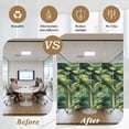 thumbnail image 5 of Summer Palm Tree Window Privacy Film, Nature Green Tropical Plant Leaves Static Cling UV Sun Blocking Heat Control Window Tint Day and Night, Non-Adhesive One Way Windows Privacy Cover 17.7''x78.7'', 5 of 7