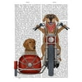 thumbnail image 2 of Fab Funky 20x24 White Modern Wood Framed Museum Art Print Titled - Golden Retriever Chopper and Sidecar, 2 of 4