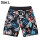 thumbnail image 2 of Pantalones de playa de verano para niños, pantalones de playa con estampado de hojas, pantalones de surf elásticos de cuatro lados, pantalones cortos casuales (negro), 2 of 6