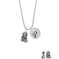 thumbnail image 2 of Delight Jewelry Silvertone Dragon with AB Crystal Eyes & Clear Ball Silvertone Script Initial Disc - P - Charm Necklace, 20"+3", 2 of 4