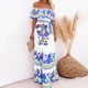 thumbnail image 1 of WILLBEST Vestidos Casuales Elegante Vestido Maxi Con Estampado Floral Rojo Y Hombros Descubiertos Para Mujer, 1 of 3