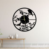 Handmadetneonsign Tree Bird Wall Clock Unique, Tree Bird Year Date Round Wall Clock, Metal Wall Clock 56269