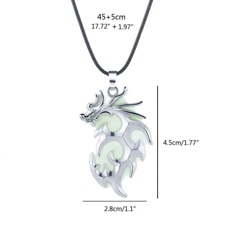 Glow In The Dark Dragon Necklace – Luminous Tribal Pendant For Men & Women, Stainless Steel