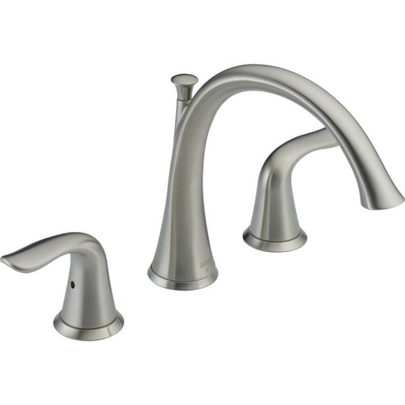 Grifo romano para bañera Delta Lahara, 2 manijas, níquel cepillado
