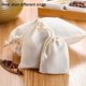thumbnail image 3 of 20 pieces reusable cotton drawstring burlap bags, natural unbleached cotton filter herbal bags, (12*15cm), 3 of 4