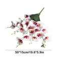 thumbnail image 2 of Hiroekza Artificial Flower Outdoor Indoor - Phalaenopsis Orchid(Butterflies Orchid) 5 Forks Butterflies Orchid Fake Flowers UV Resistant Home Living Room Wedding Party Decorations Purple Core, 2 of 6