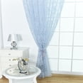 thumbnail image 4 of 39 pulgadas x 78 pulgadas decorativo floral triturado pura ventana barra panel de tul Azul Gloria Cortina de ventana transparente, 4 of 7