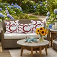 thumbnail image 5 of Red Grey Outdoor Pillow Covers 20x12 Inch Lumbar Pillow Covers Set of 2 Waterproof Decorative Throw Pillow Cases Geometric Circle Modern Abstract Simple Art Cushion Covers for Patio Furniture Garden, 5 of 8