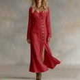 thumbnail image 5 of Women's Casual Long-Sleeve Button Front Dress, 5 of 7