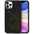 thumbnail image 1 of Case Yard Wooden Case for iPhone-11-Pro-Max Soft TPU Silicone cover Slim Fit Shockproof Wood Protective Phone Cover for Girls Boys Men and Women Supports Wireless Charging Unicorn Design, 1 of 7